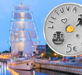 2021 lithuanian €5 and €1.5 coin Sea Festival