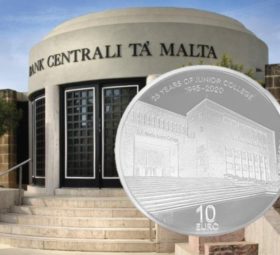 MALTA €10 25th anniversary Junior College opening