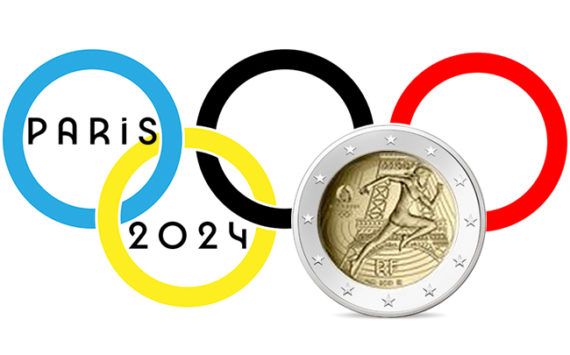 2021 €2  coin “2024 – The handing-over of the Olympic flag “, by Monnaie de Paris 2021