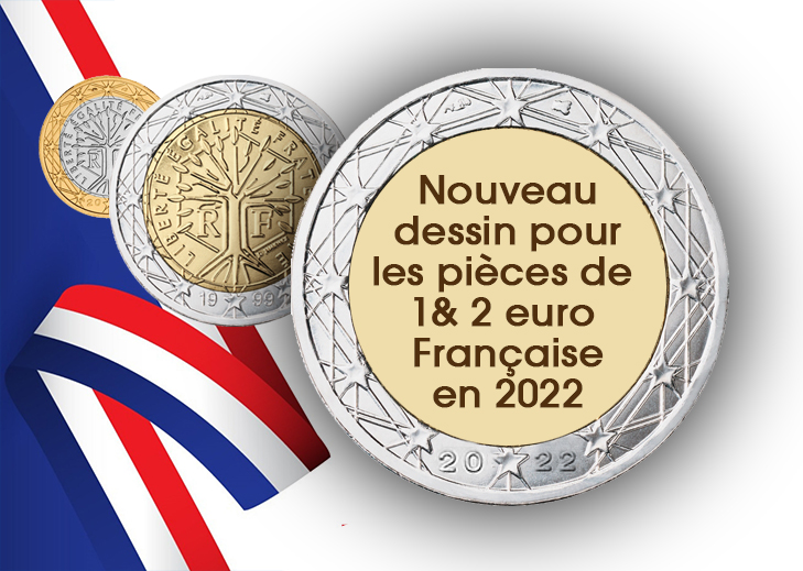 2022 New national sides for the French €1 and €2 euro coins