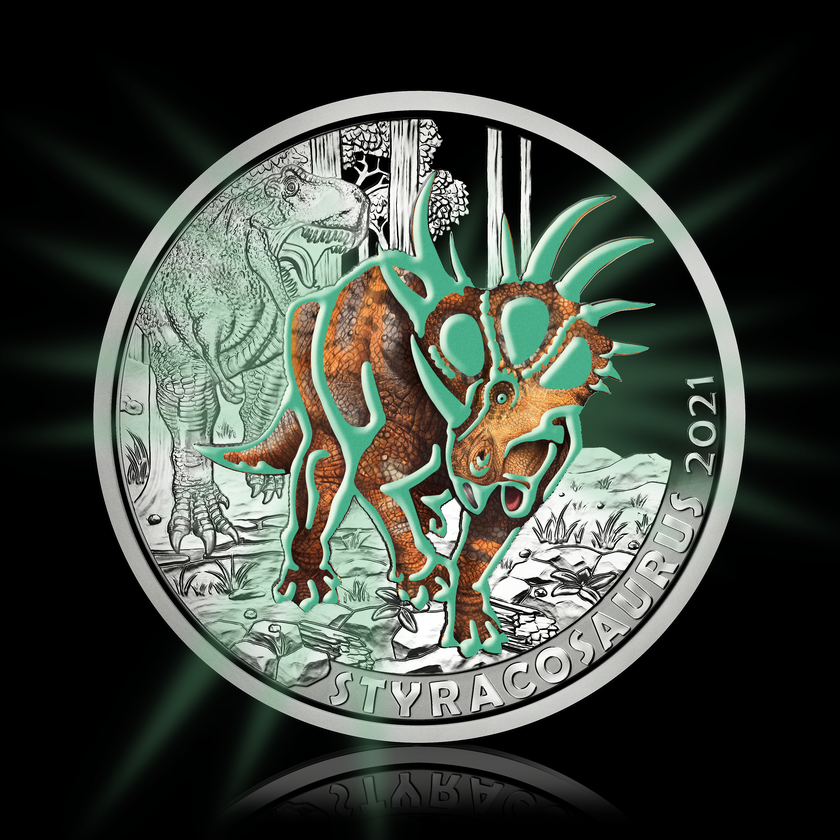 2021 €3 "STYRACOSAURUS ALBERTENSIS" from Austrian Mint