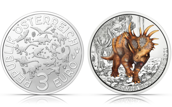 3€ 2021 « Styracosaurus albertensis » de la Monnaie d’Autriche