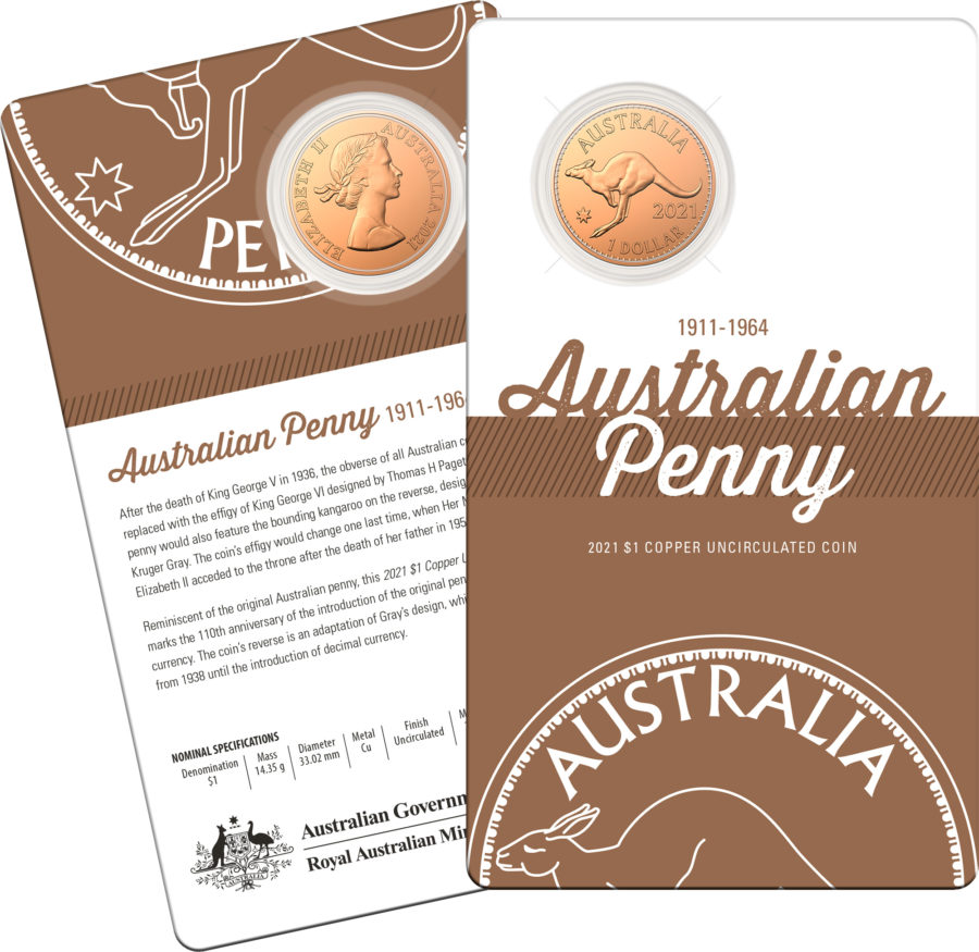 2021 Australian Royal Mint celebrates 110th anniversary of the penny