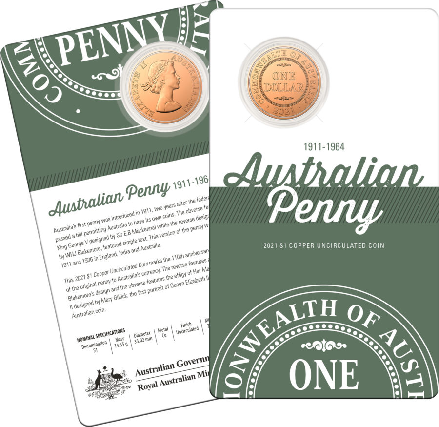 2 coincards pour célébrer le 110eme anniversaire du penny australien