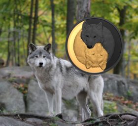 Get a gold and rhodium grey wolf from Royal Canadian Mint in 2021