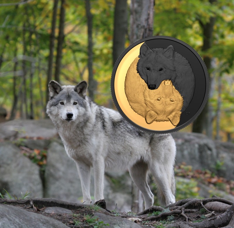 Get a gold and rhodium grey wolf from Royal Canadian Mint in 2021
