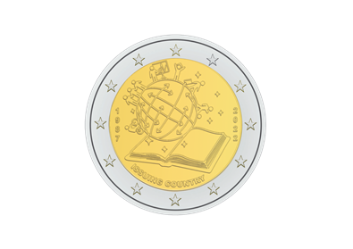 2022 belgian €2 ERASMUS coin - added specifications (issued and unissued coin)