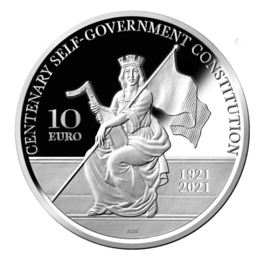 €10 silver proof coin - Centenary 1921 Malta self-government constitution