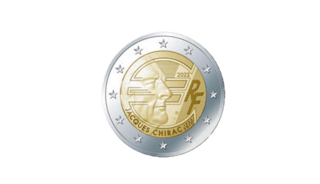 First visual 2022 €2 dedicated to head of State Jacques CHIRAC