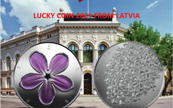 2021 €5 Latvian lucky coin
