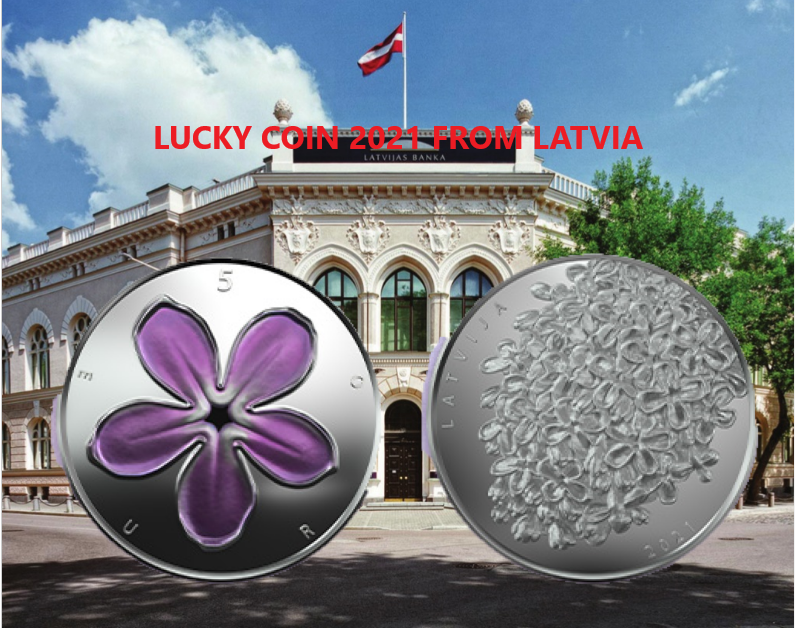 2021 €5 Latvian lucky coin