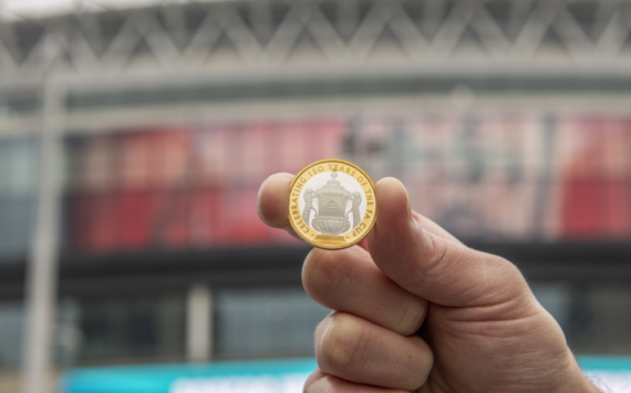 Commemorative £2 coin celebrating 150 Years of the FA Cup