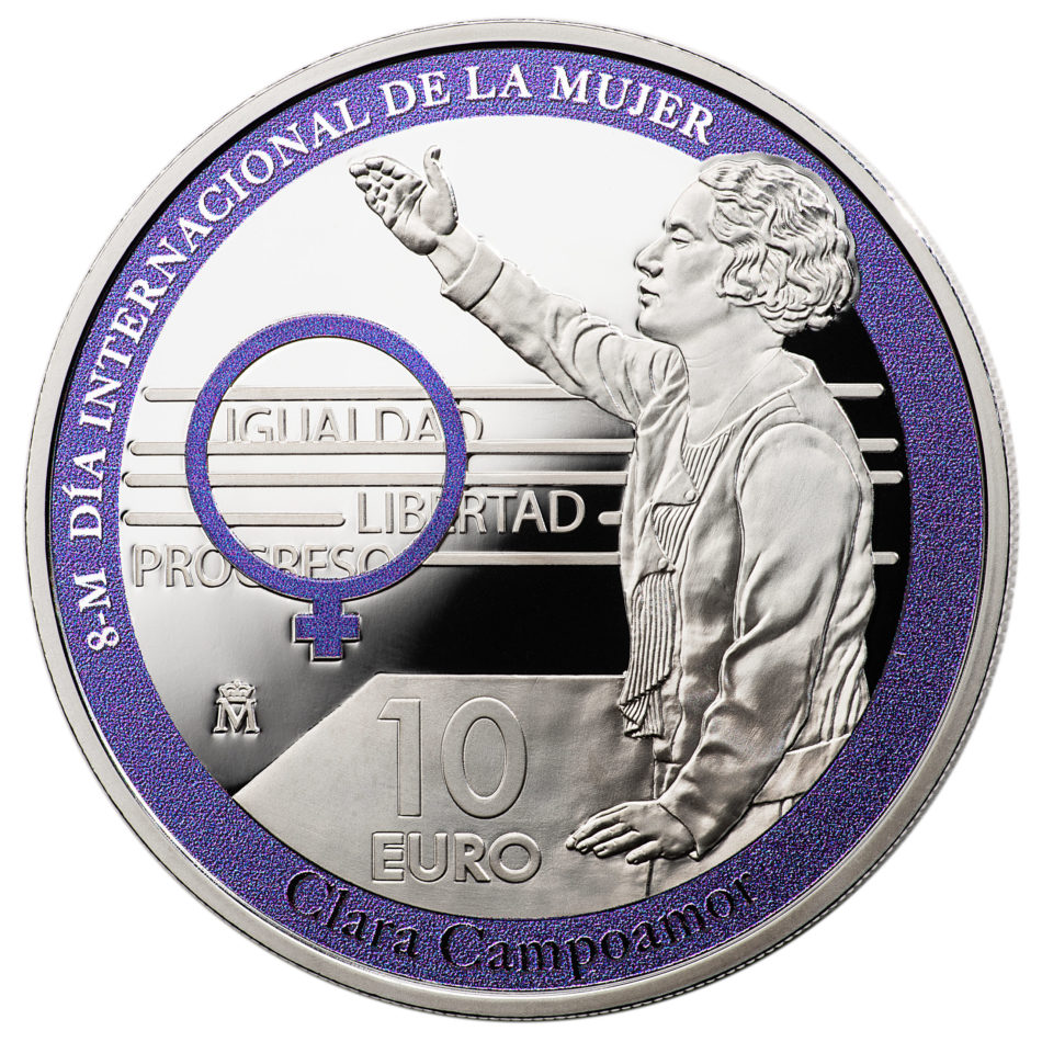 €10 coin - Clara Campoamor and 2022 International Women’s Day