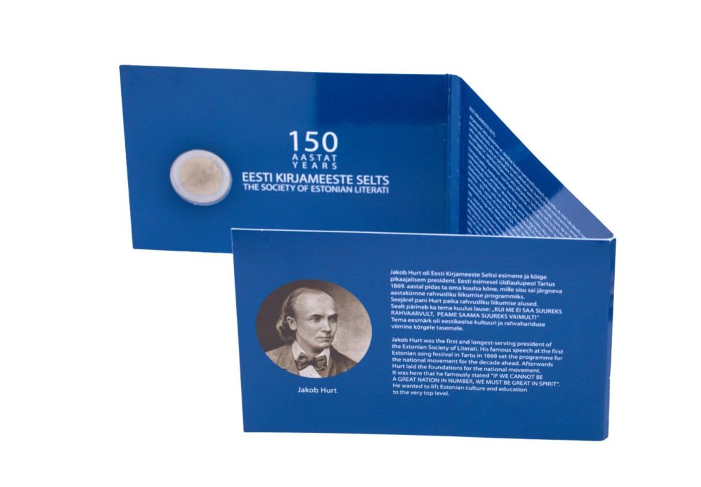 Estonia: €2 commemorative coin - 150 years of the Estonian Literary Society