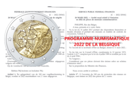 Programme numismatique 2022 de la Belgique