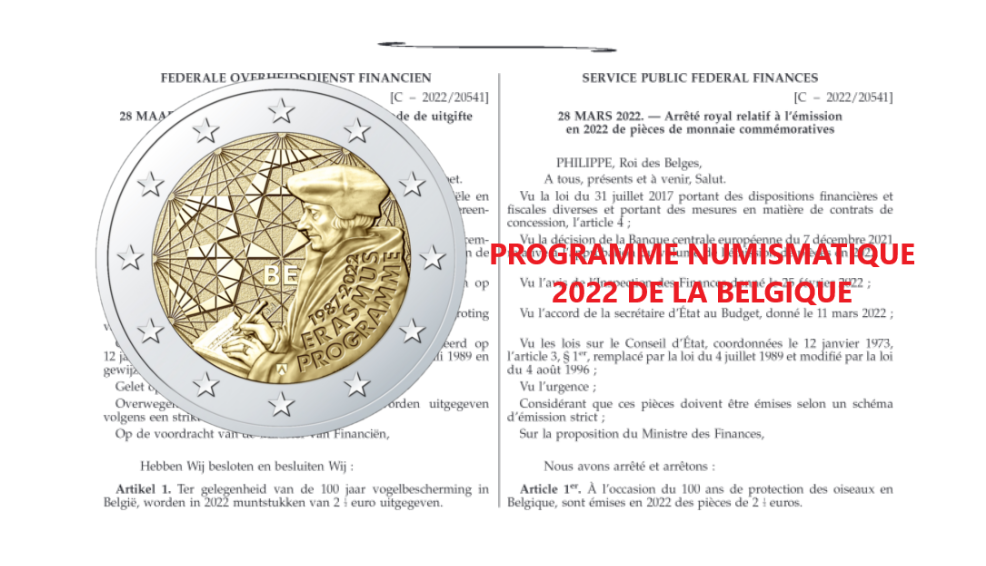 Programme numismatique 2022 de la Belgique