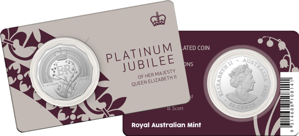 Australia: 50 cents 2022 Platinum Jubilee of Queen Elizabeth II