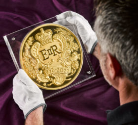 2022 Queen’s Platinum Jubilee’s 15 kilogram gold coin from Royal Mint