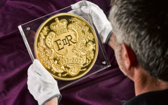 2022 Queen’s Platinum Jubilee’s 15 kilogram gold coin from Royal Mint