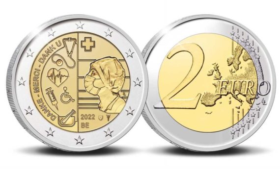 2022 Belgium €2 commemorative coin “healthcare workers”