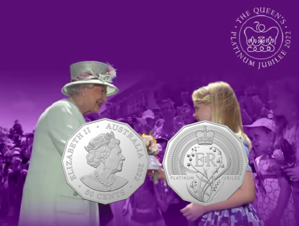 Australie: 50 cents 2022 jubilé de platine de la reine Elisabeth II