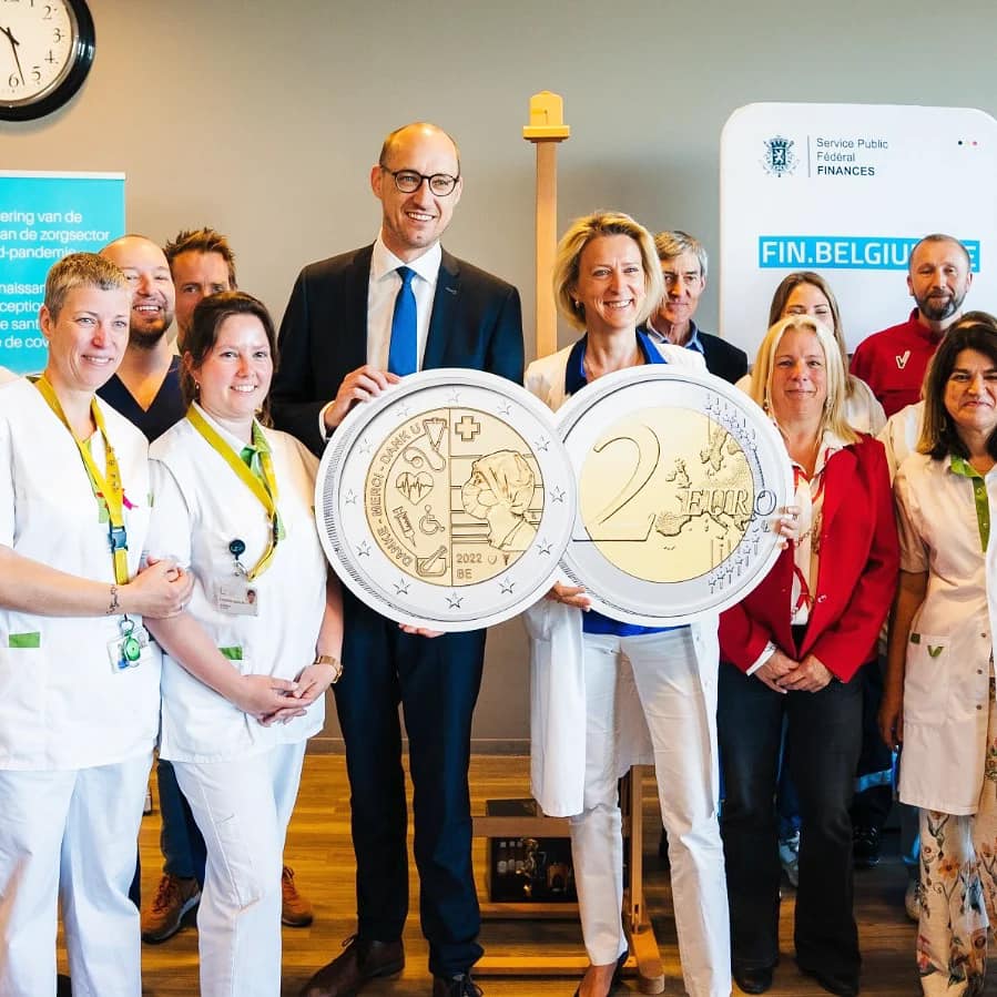 Belgique: Pièce commémorative de 2 euros 2022 travailleurs de la santé -  Numismag