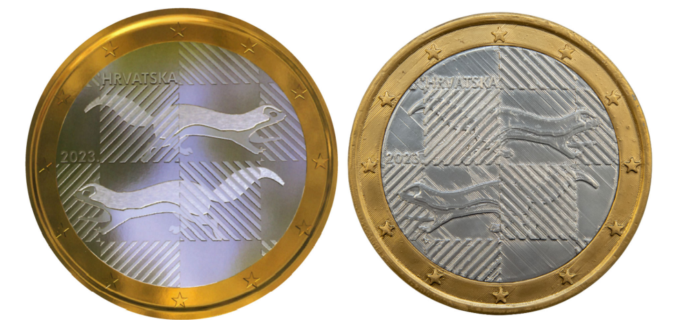 Design of Croatian national side of one euro coin selected