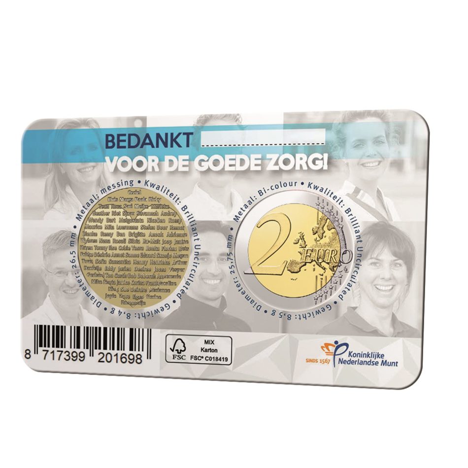 2022 €2 Coincard dedicated to dutch caregivers