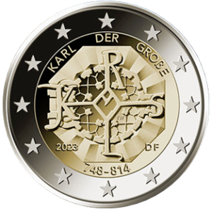 2023 german €2 commemorative coin dedicated to Charlemagne