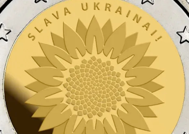 2023 €2 commemorative coin Ukrainian Sunflower from Latvia