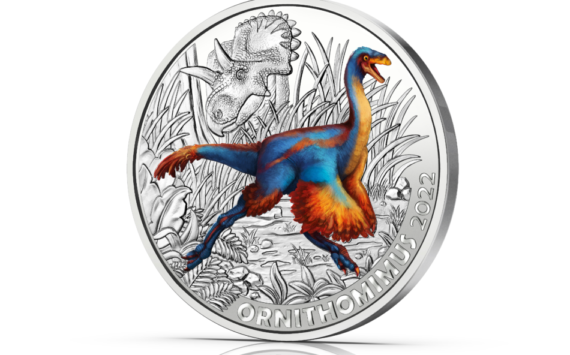 Pièce autrichienne de 3€ dédiée à l’Ornithomimus velox