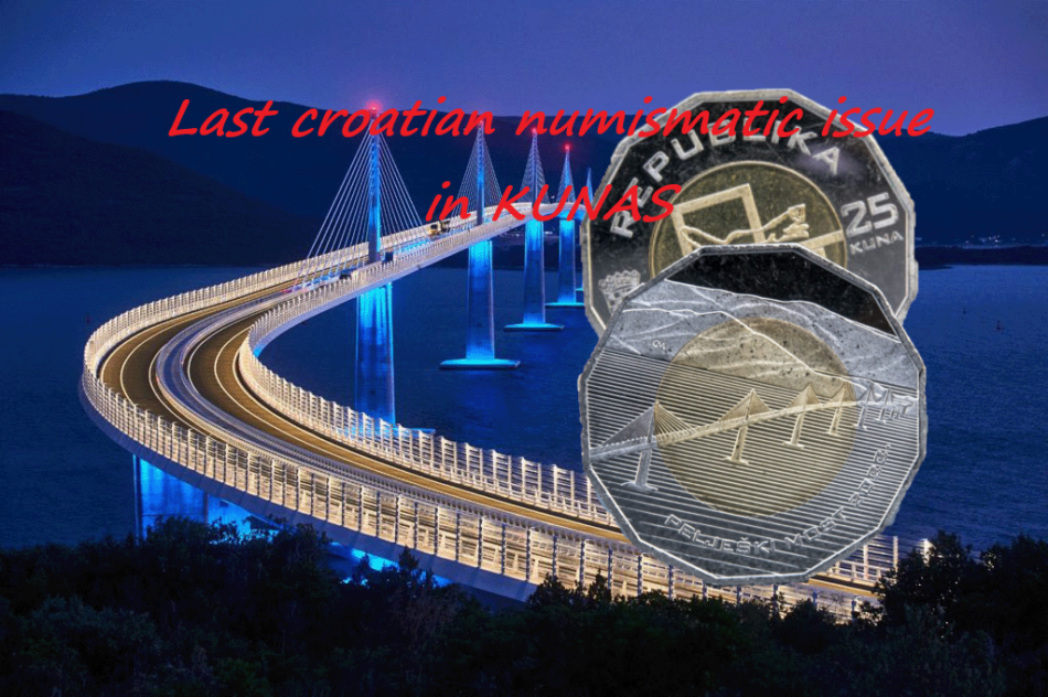 2022 Coin of 25 KUNAS from Croatia – PELJESAC Bridge