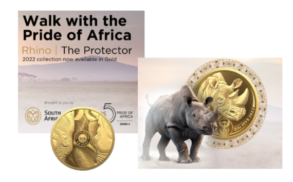 2022 BIG 5 series II – RHINO PROOF GOLD COIN of 1oz