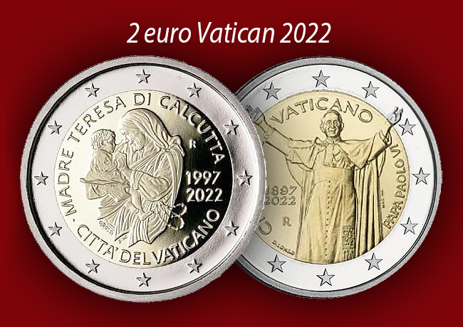 2€ euro commémorative Vatican 2022