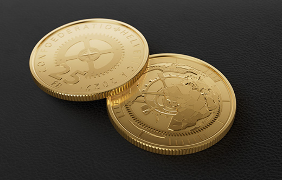 25 francs gold coin dedicated to Swiss watch industry