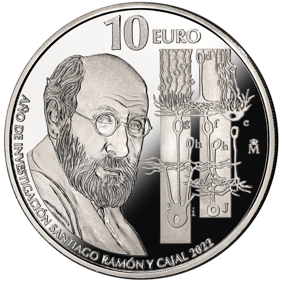 2022 €10 from Spain dedicated to Ramon y Cajal