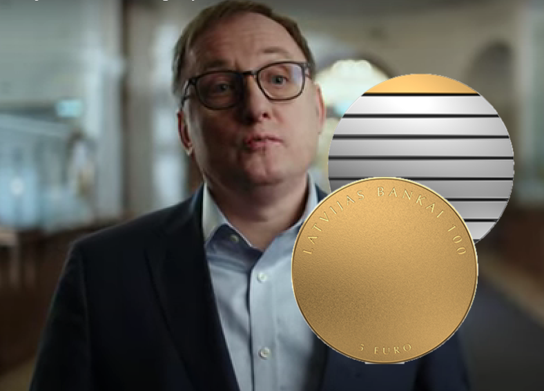 2022 €5 collector coin “Upward” from Bank of Latvia