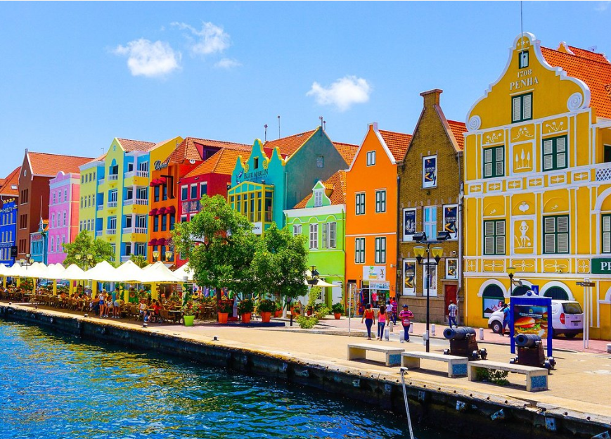 The historic city center of Willemstad on Curaçao