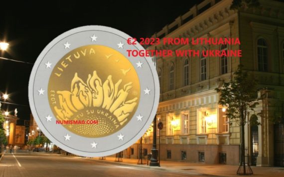 €2 commemorative coin 2023 from LITHUANIA “TOGETHER WITH UKRAINE”