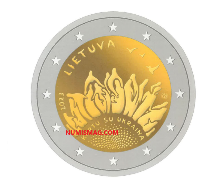 €2 commemorative coin 2023 from LITHUANIA "TOGETHER WITH UKRAINE"