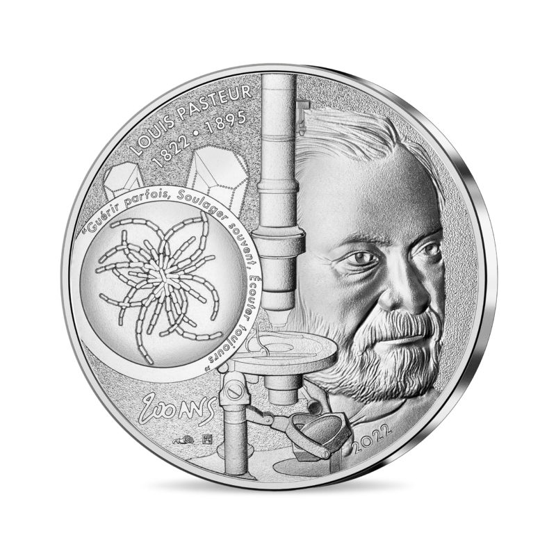 2022 Silver €10 euro coin bicentenary of Louis PASTEUR birth