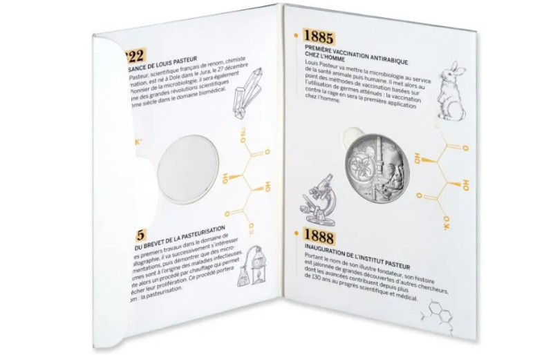 2022 Silver €10 euro coin bicentenary of Louis PASTEUR birth