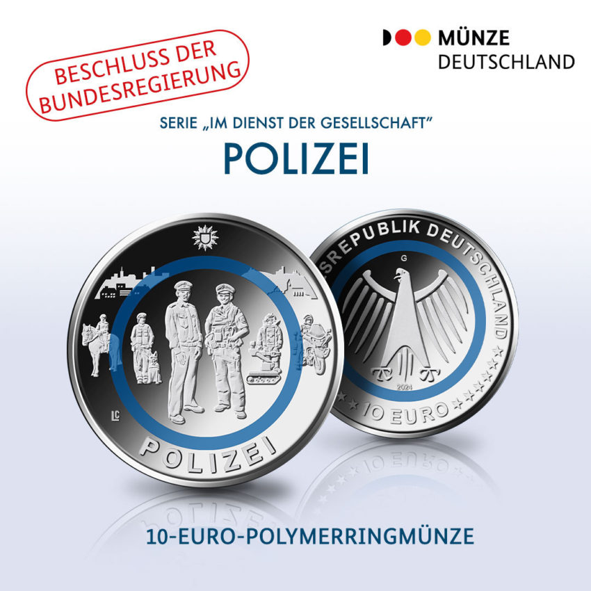 2024 €10 German polymer coin – german Federal Police