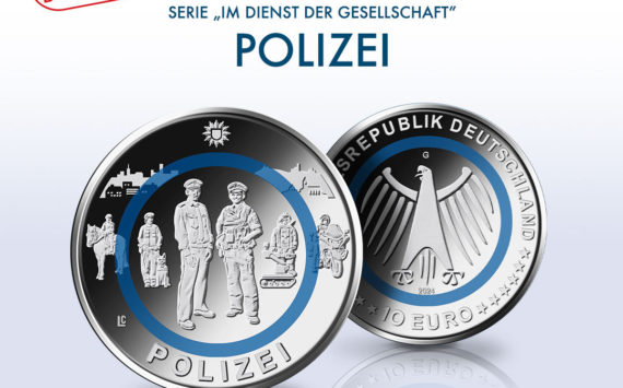 10€ polymère allemande 2024 célébrant la Police Fédérale