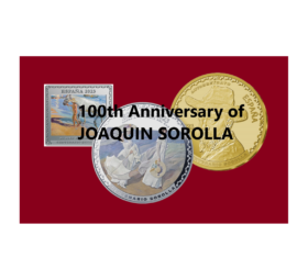 100th Anniversary of JOAQUIN SOROLLA coins struck by FNMT