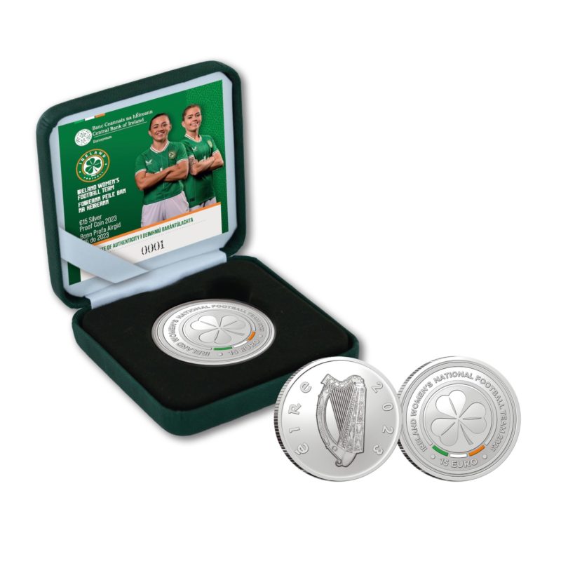 2023 irish €15 coin dedicated to national women football team