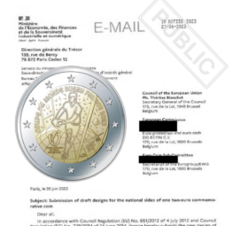 2023€2 coin celebrating Rugby World Cup in France
