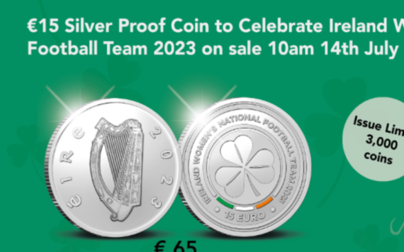 2023 irish €15 coin dedicated to national women football team