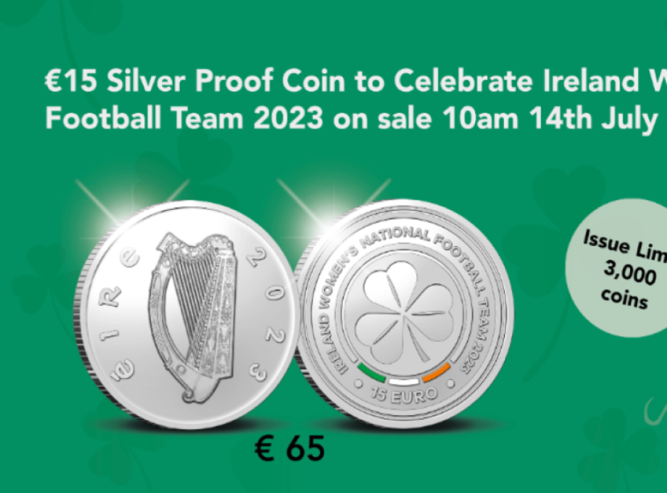 2023 irish €15 coin dedicated to national women football team